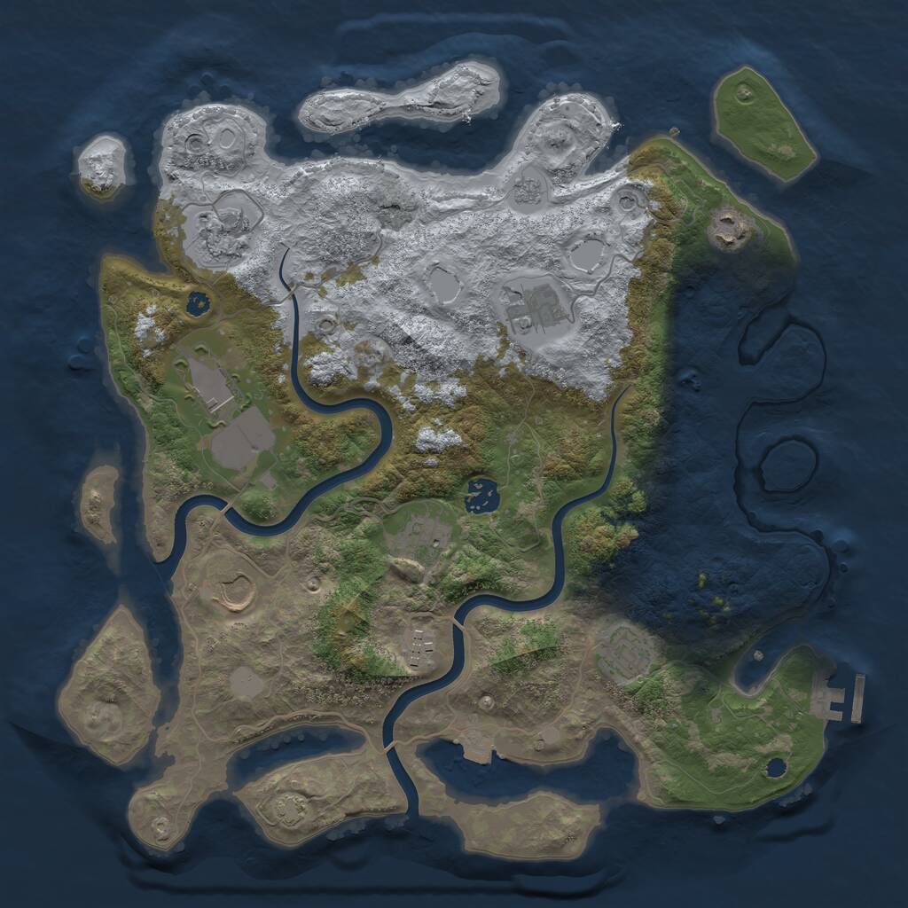 Rust Map: Procedural Map, Size: 3750, Seed: 2360186, 14 Monuments