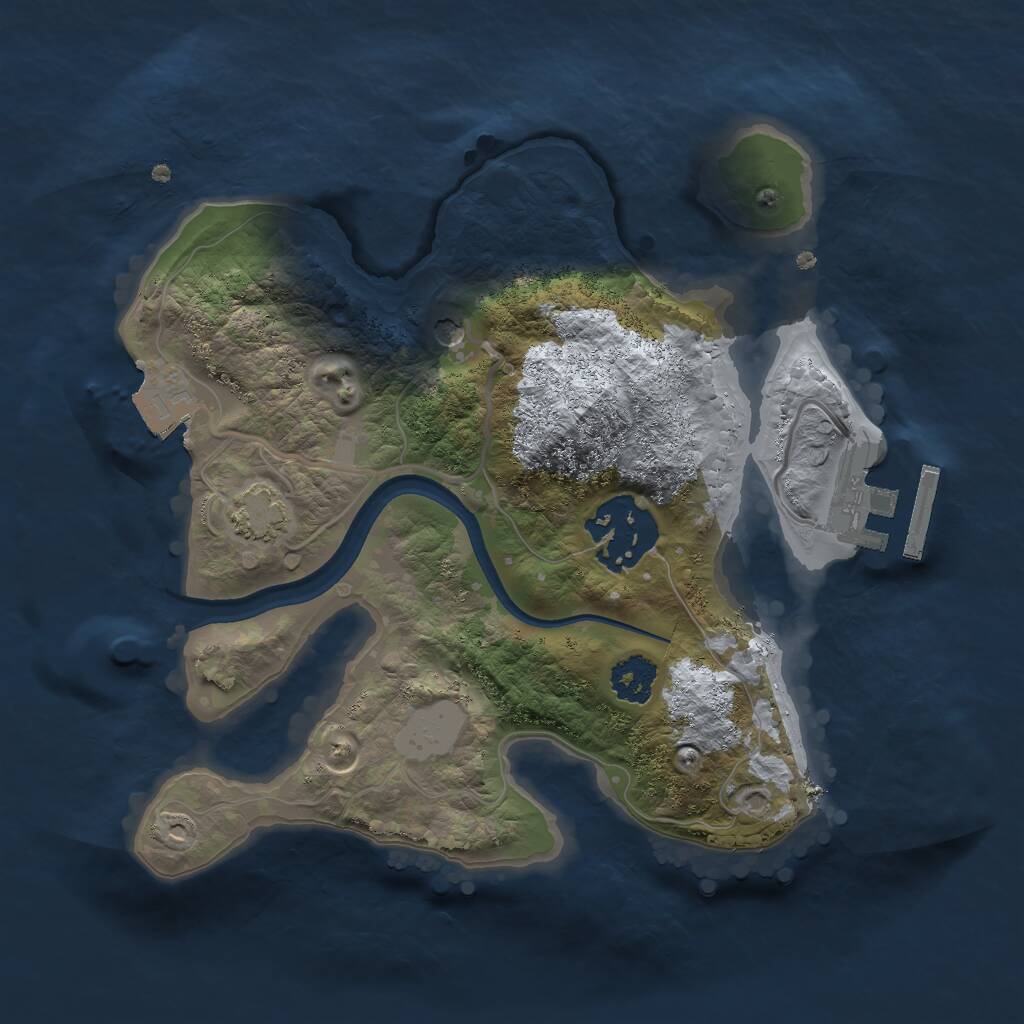 Rust Map: Procedural Map, Size: 2200, Seed: 94393316, 5 Monuments