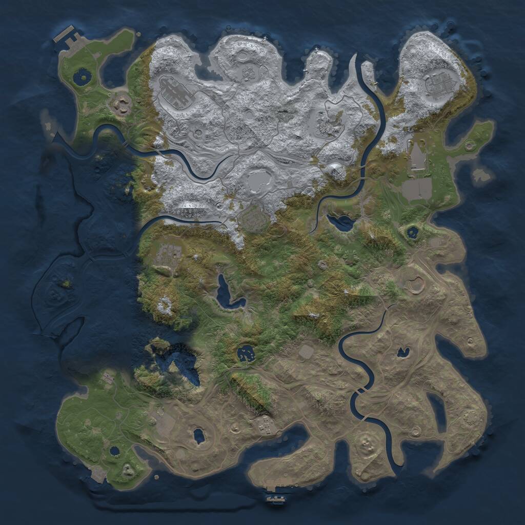 Rust Map: Procedural Map, Size: 4500, Seed: 237436938, 17 Monuments
