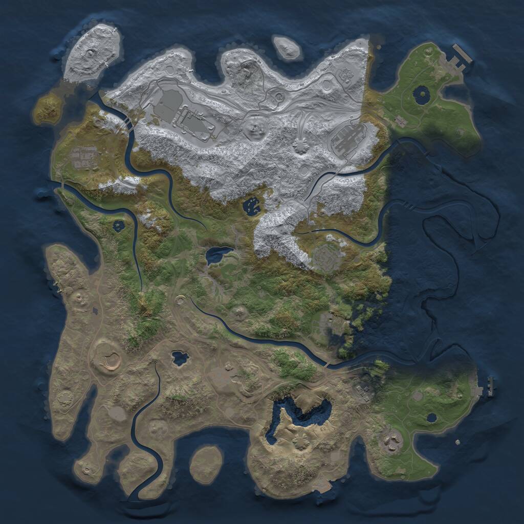 Rust Map: Procedural Map, Size: 4400, Seed: 326913831, 16 Monuments