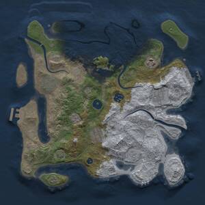 Thumbnail Rust Map: Procedural Map, Size: 3250, Seed: 2086421824, 13 Monuments