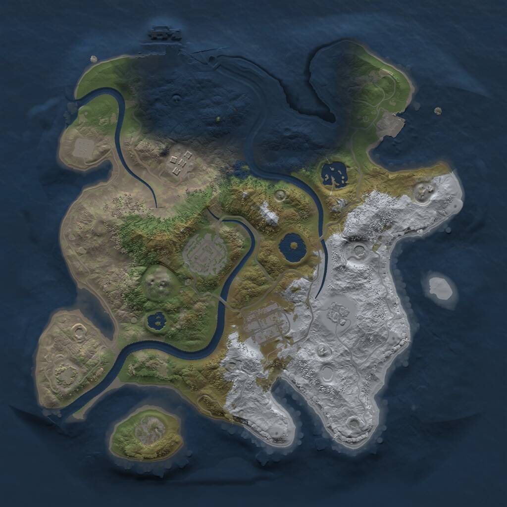 Rust Map: Procedural Map, Size: 2800, Seed: 12456, 9 Monuments