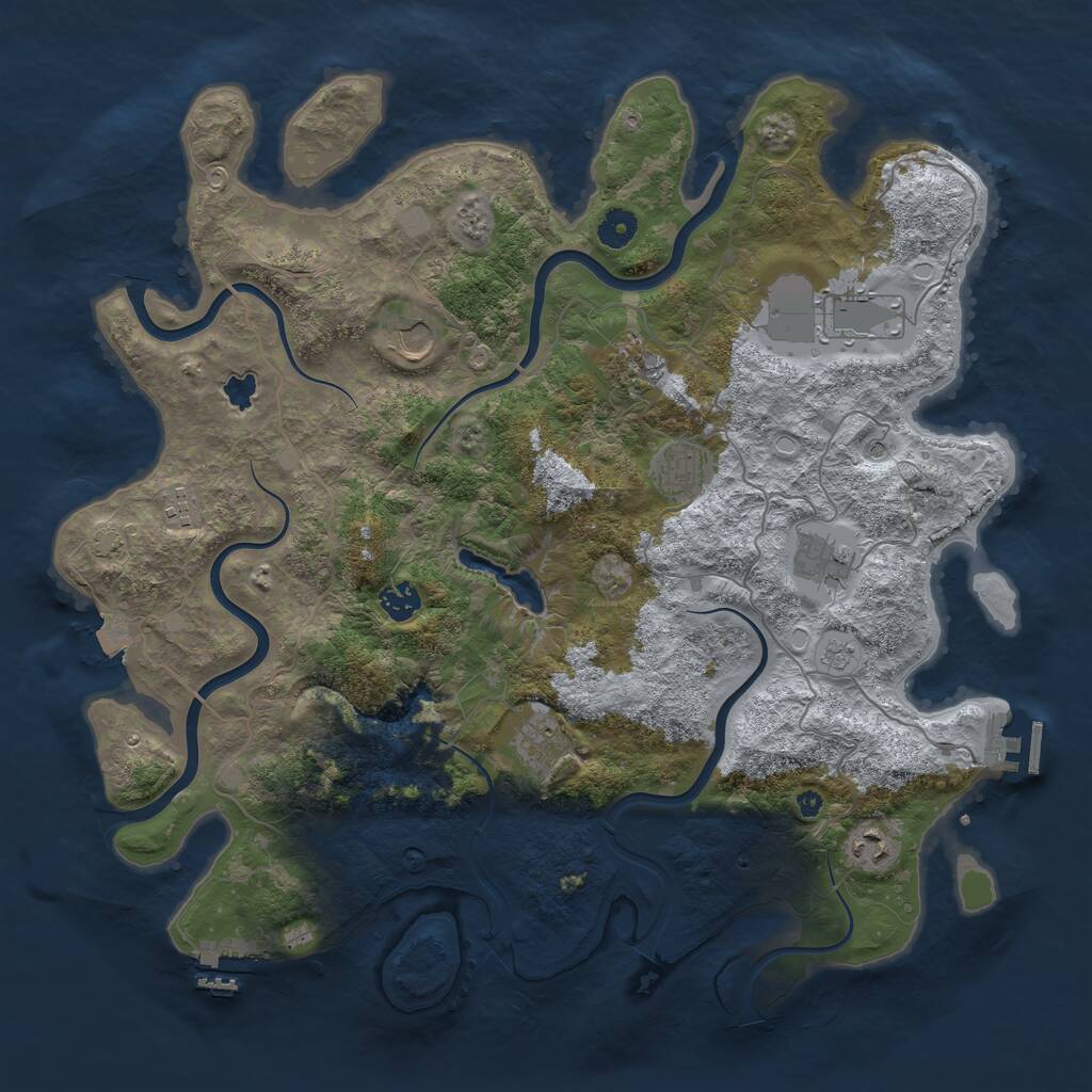 Rust Map: Procedural Map, Size: 4200, Seed: 2525, 15 Monuments