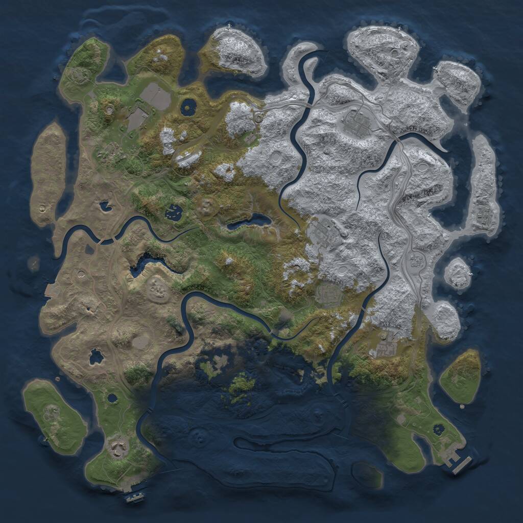 Rust Map: Procedural Map, Size: 4602, Seed: 118122, 16 Monuments