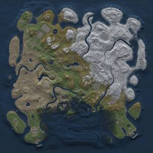 Thumbnail Rust Map: Procedural Map, Size: 4602, Seed: 118122, 16 Monuments