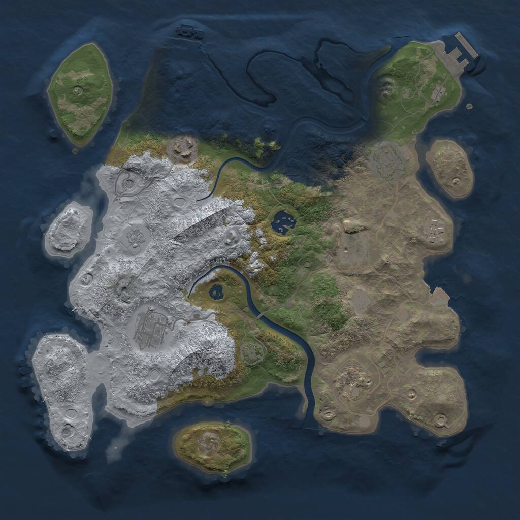 Rust Map: Procedural Map, Size: 3400, Seed: 1075109721, 13 Monuments