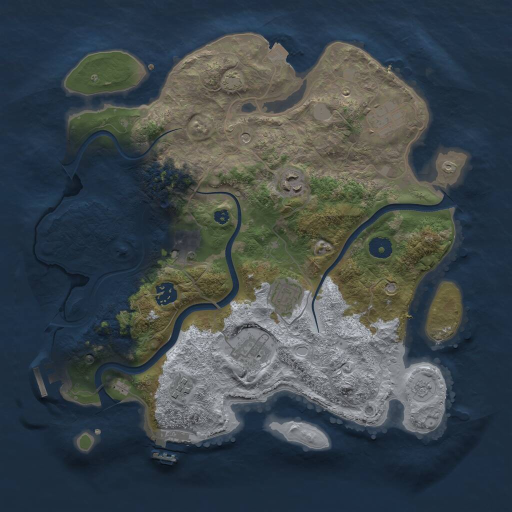 Rust Map: Procedural Map, Size: 3400, Seed: 82415557, 13 Monuments