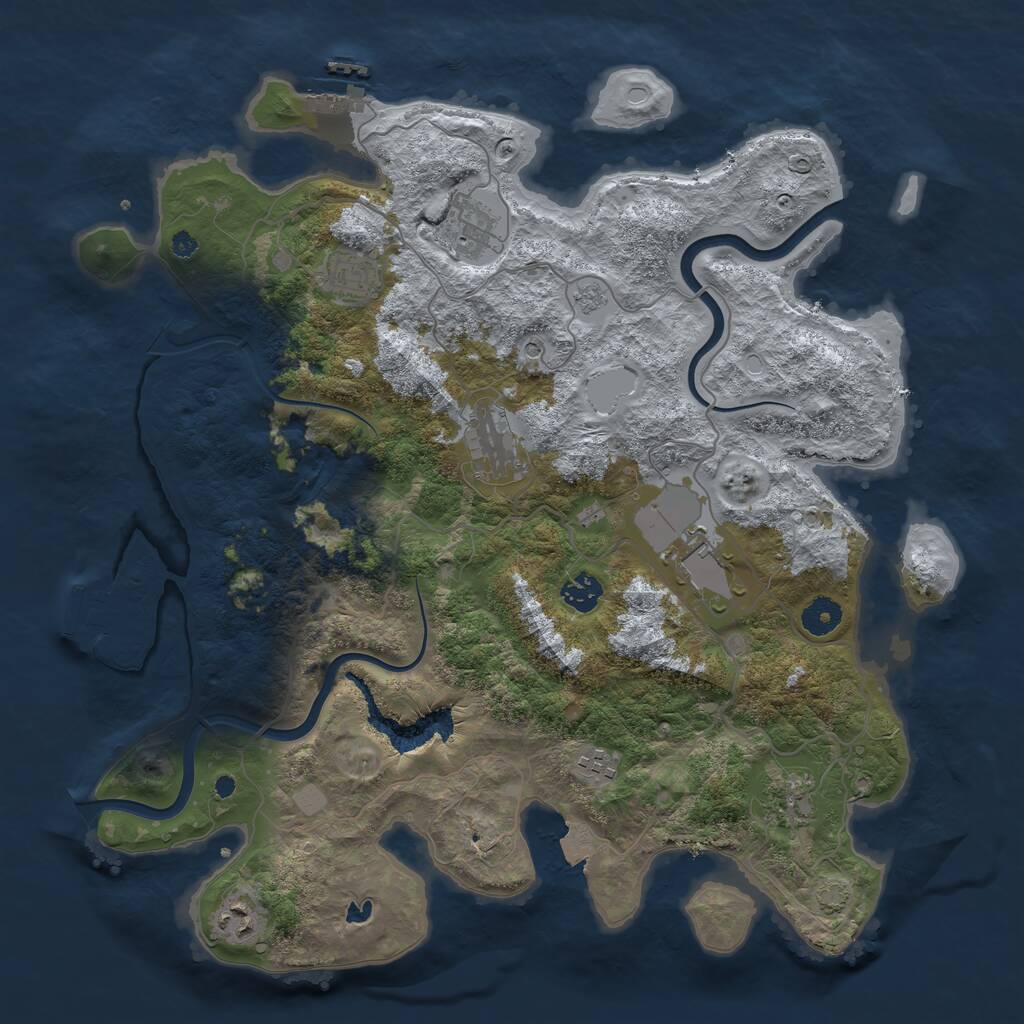 Rust Map: Procedural Map, Size: 4000, Seed: 167556, 14 Monuments