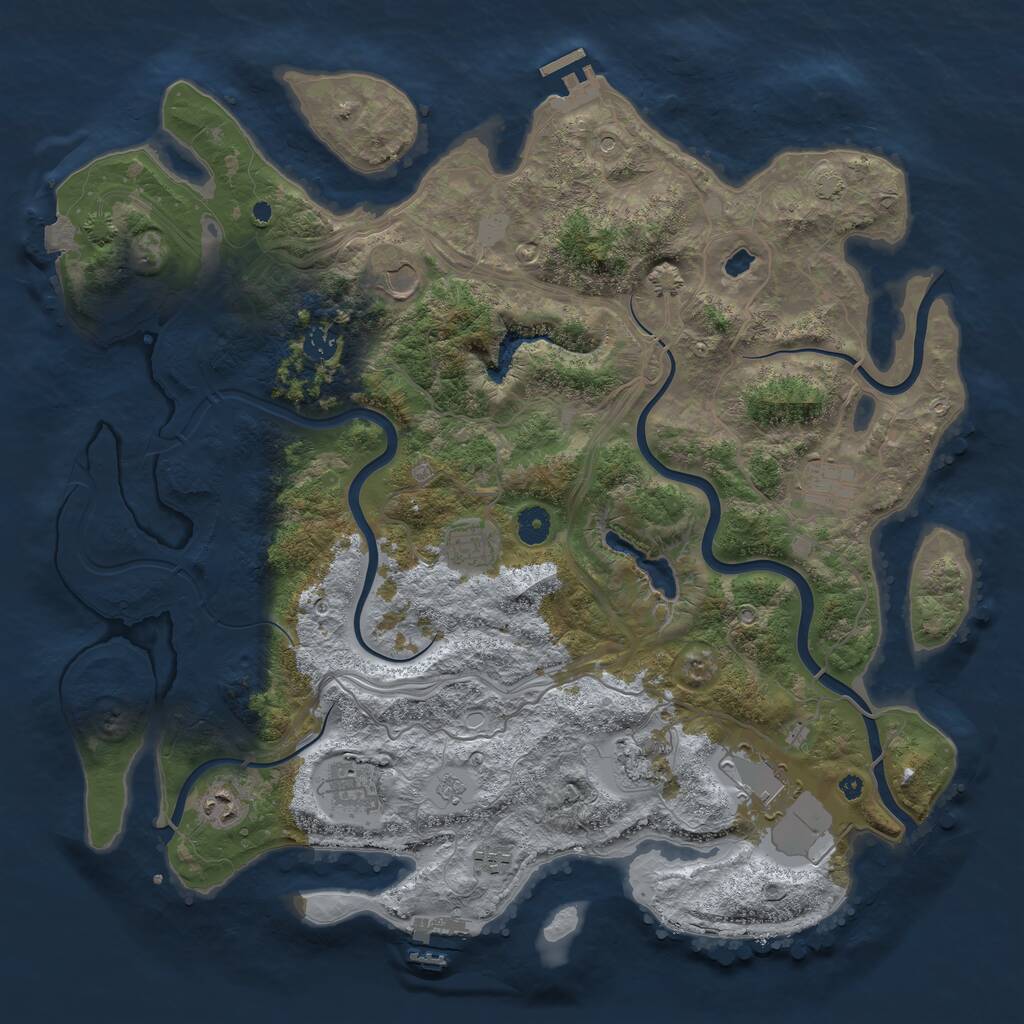 Rust Map: Procedural Map, Size: 4300, Seed: 8472, 15 Monuments
