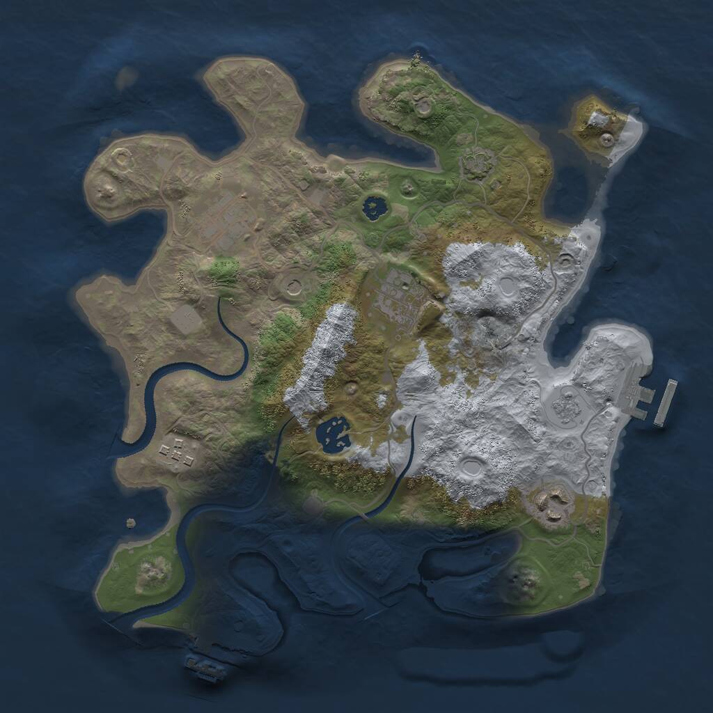 Rust Map: Procedural Map, Size: 3000, Seed: 12312246, 11 Monuments