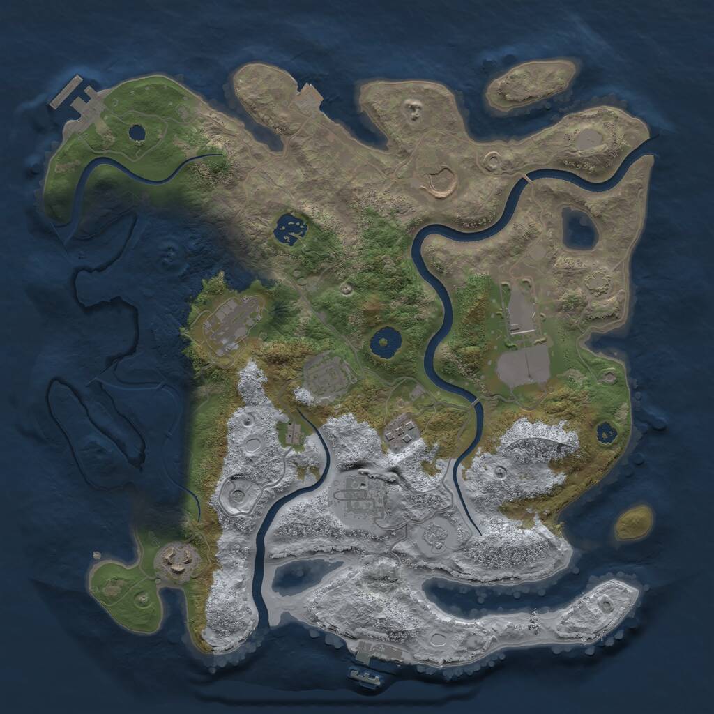 Rust Map: Procedural Map, Size: 3500, Seed: 171, 14 Monuments
