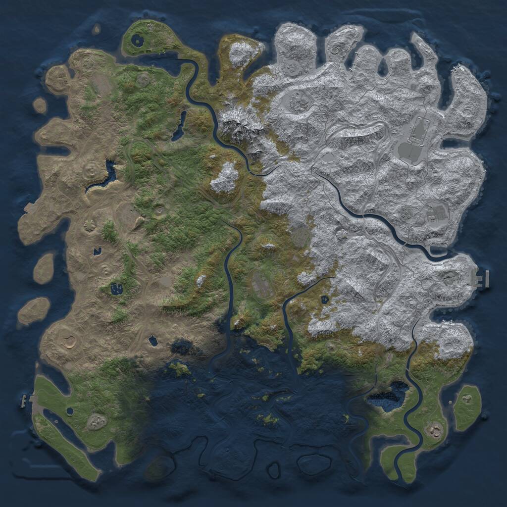 Rust Map: Procedural Map, Size: 6000, Seed: 9154637, 17 Monuments