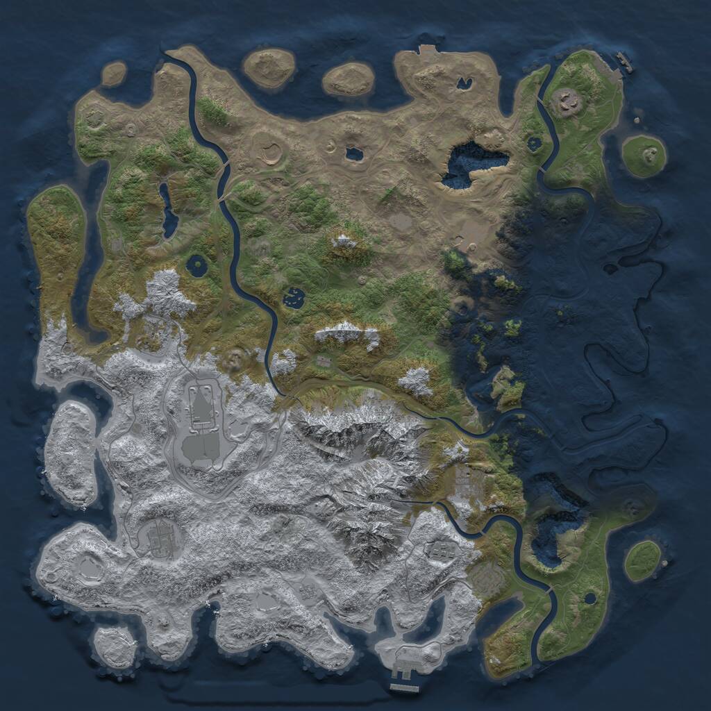 Rust Map: Procedural Map, Size: 5000, Seed: 359619131, 16 Monuments