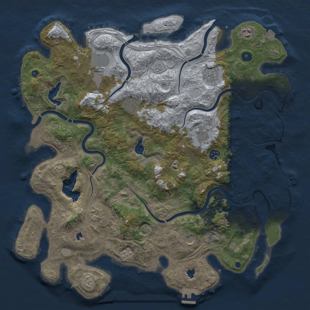 Rust Map: Procedural Map, Size: 4500, Seed: 234864153, 15 Monuments