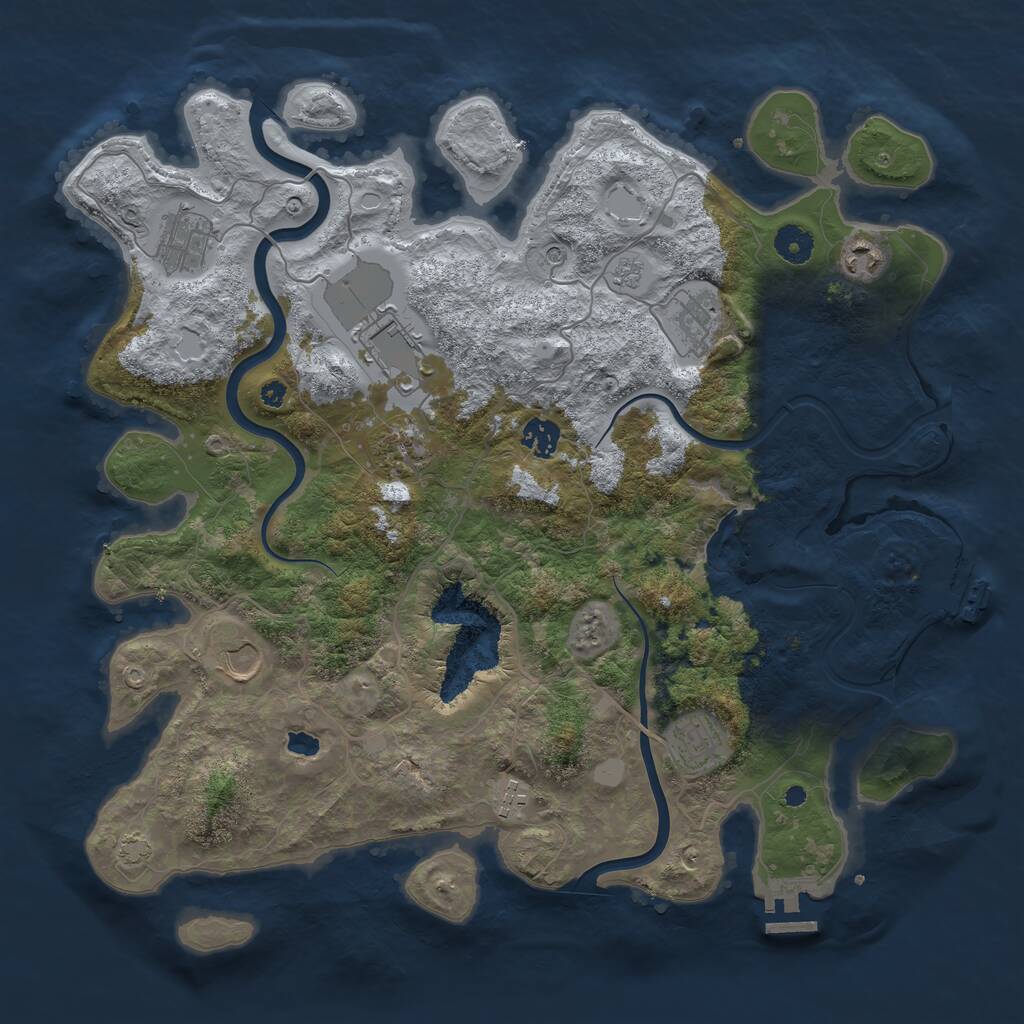 Rust Map: Procedural Map, Size: 4000, Seed: 37594, 15 Monuments