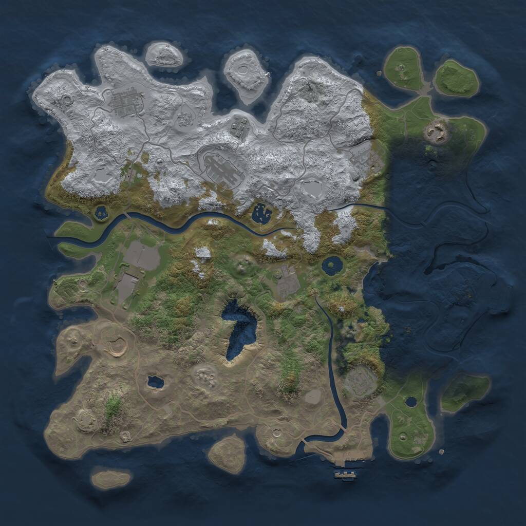 Rust Map: Procedural Map, Size: 4000, Seed: 37594, 16 Monuments