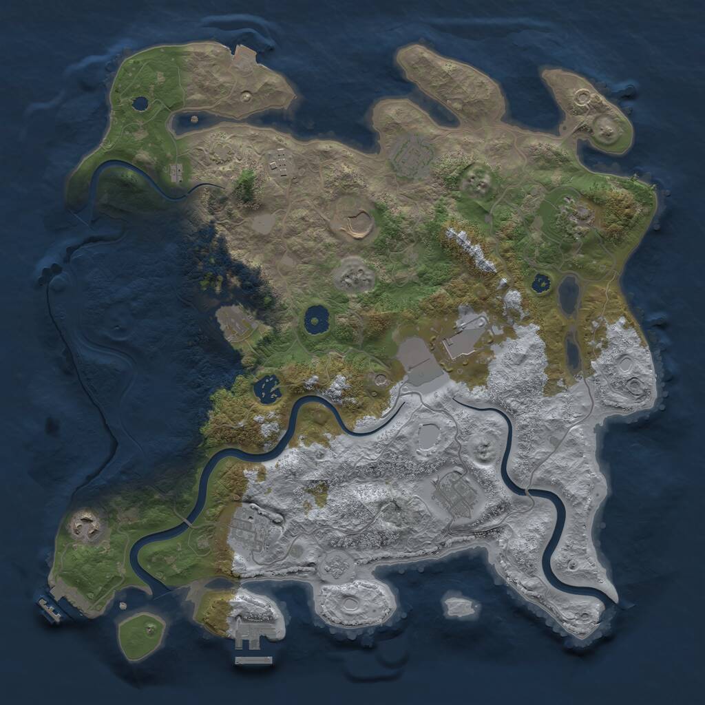 Rust Map: Procedural Map, Size: 3838, Seed: 481981, 16 Monuments