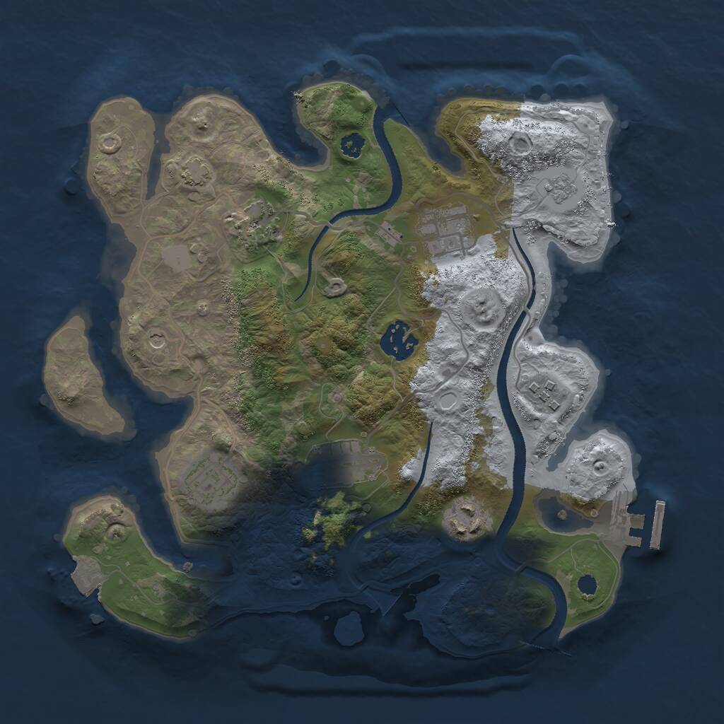 Rust Map: Procedural Map, Size: 3000, Seed: 1476502592, 12 Monuments