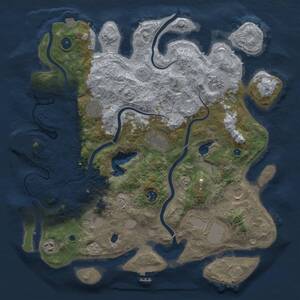 Thumbnail Rust Map: Procedural Map, Size: 4100, Seed: 75051, 15 Monuments