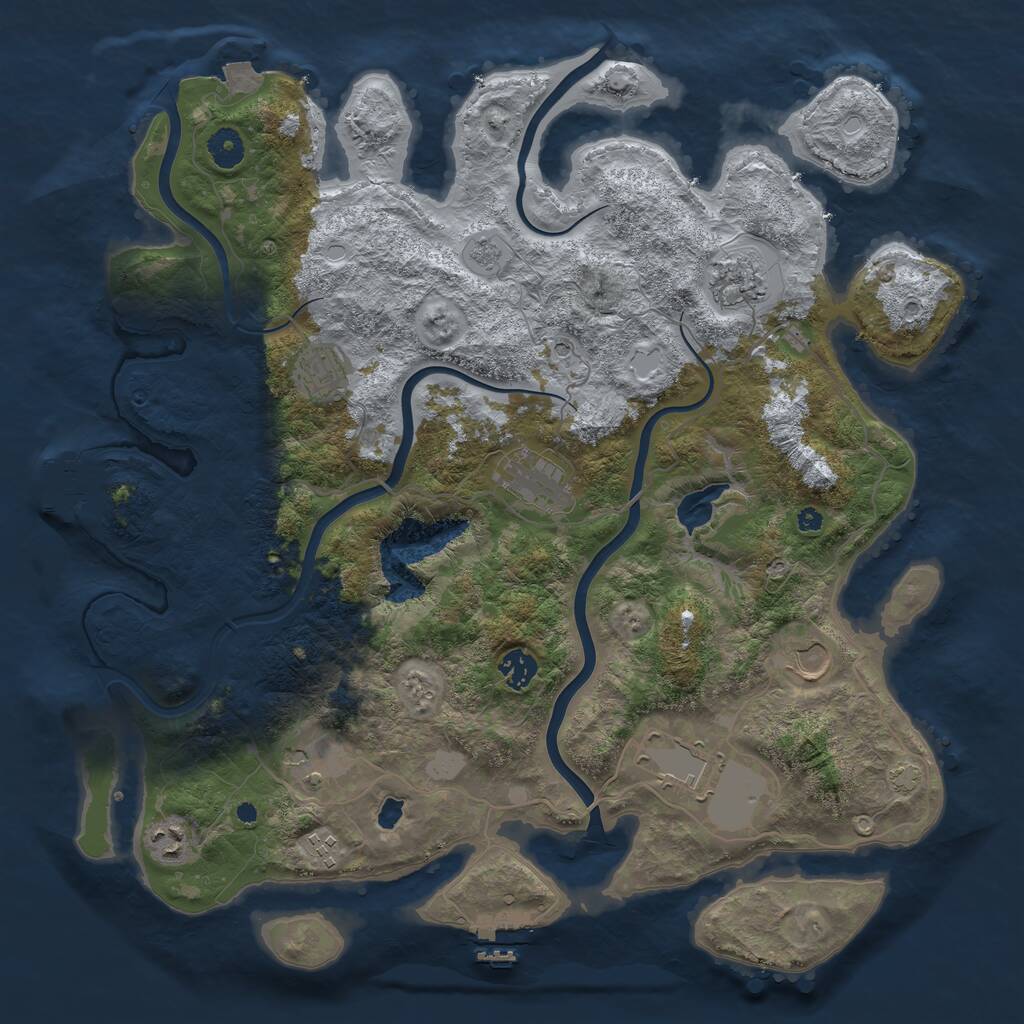 Rust Map: Procedural Map, Size: 4100, Seed: 75051, 15 Monuments