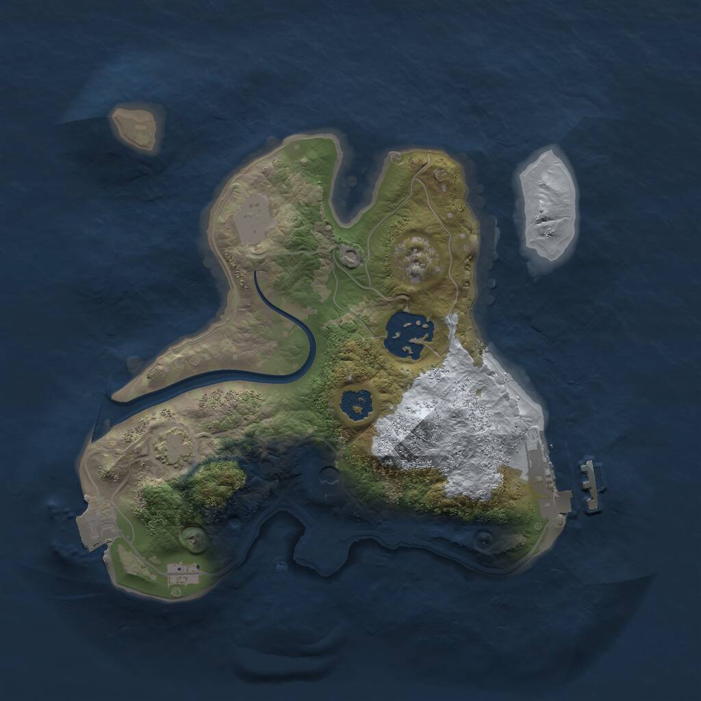 Rust Map: Procedural Map, Size: 2200, Seed: 89759244, 5 Monuments