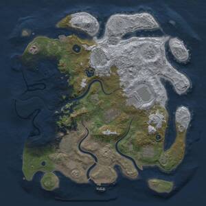 Thumbnail Rust Map: Procedural Map, Size: 3800, Seed: 321000938, 16 Monuments