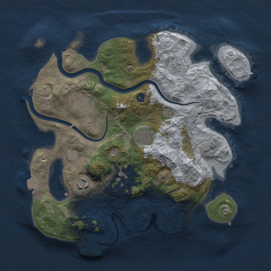 Rust Map: Procedural Map, Size: 3000, Seed: 369021372, 10 Monuments