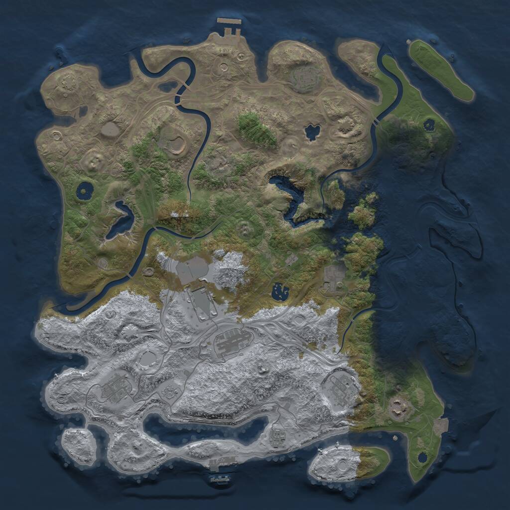Rust Map: Procedural Map, Size: 4250, Seed: 155002245, 16 Monuments