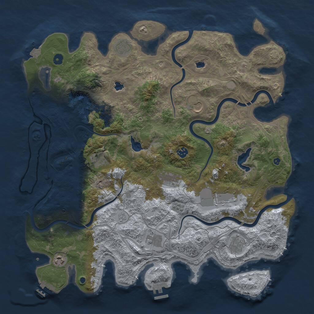 Rust Map: Procedural Map, Size: 4500, Seed: 3473596, 16 Monuments