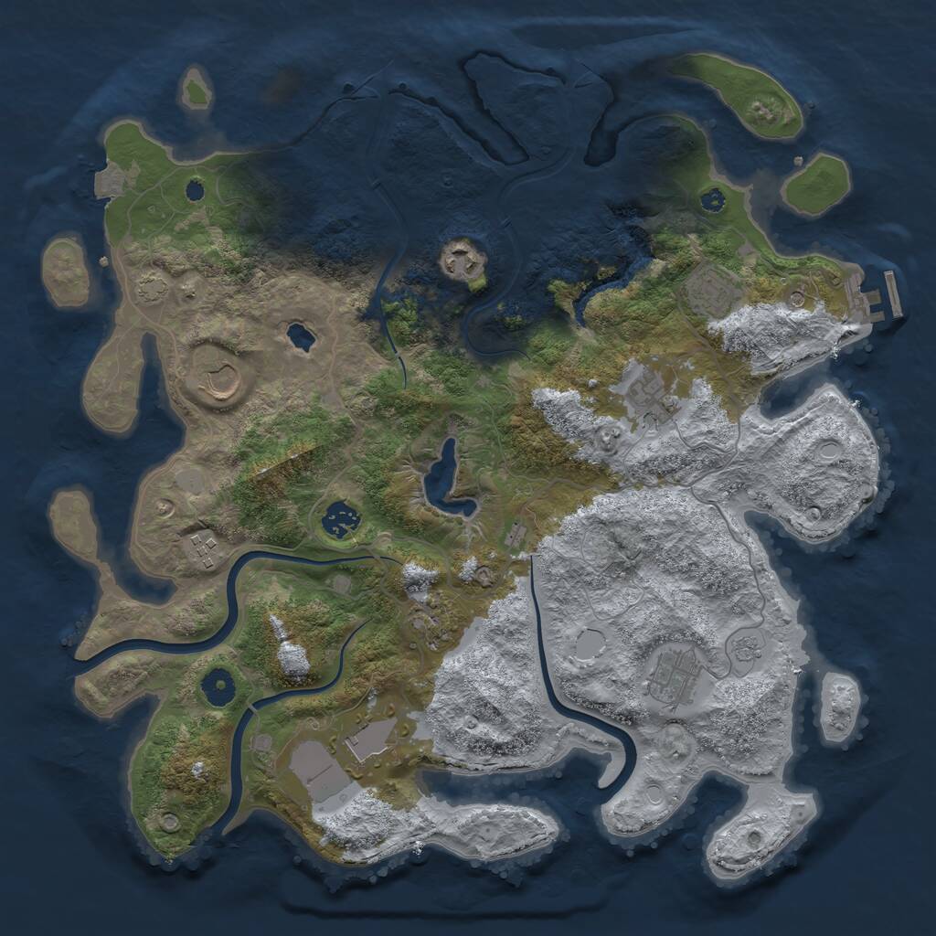 Rust Map: Procedural Map, Size: 4001, Seed: 1264695029, 14 Monuments