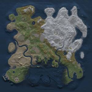 Thumbnail Rust Map: Procedural Map, Size: 3838, Seed: 748758685, 16 Monuments