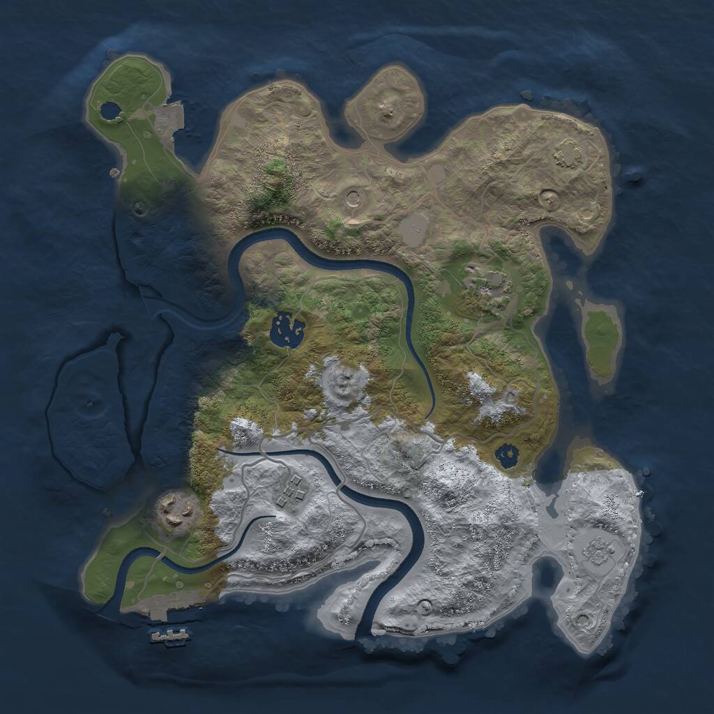 Rust Map: Procedural Map, Size: 3000, Seed: 379859120, 9 Monuments