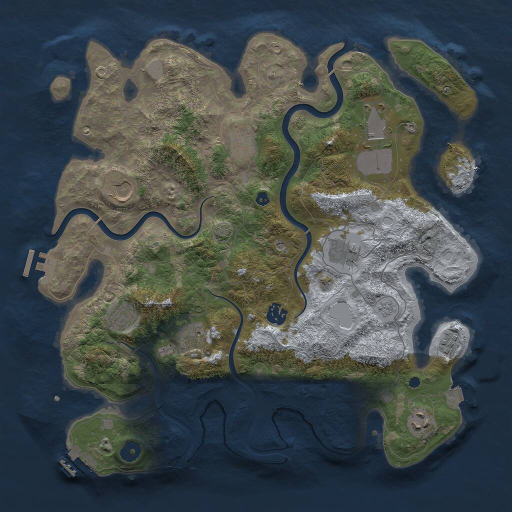 Rust Map: Procedural Map, Size: 3750, Seed: 1694155657, 15 Monuments