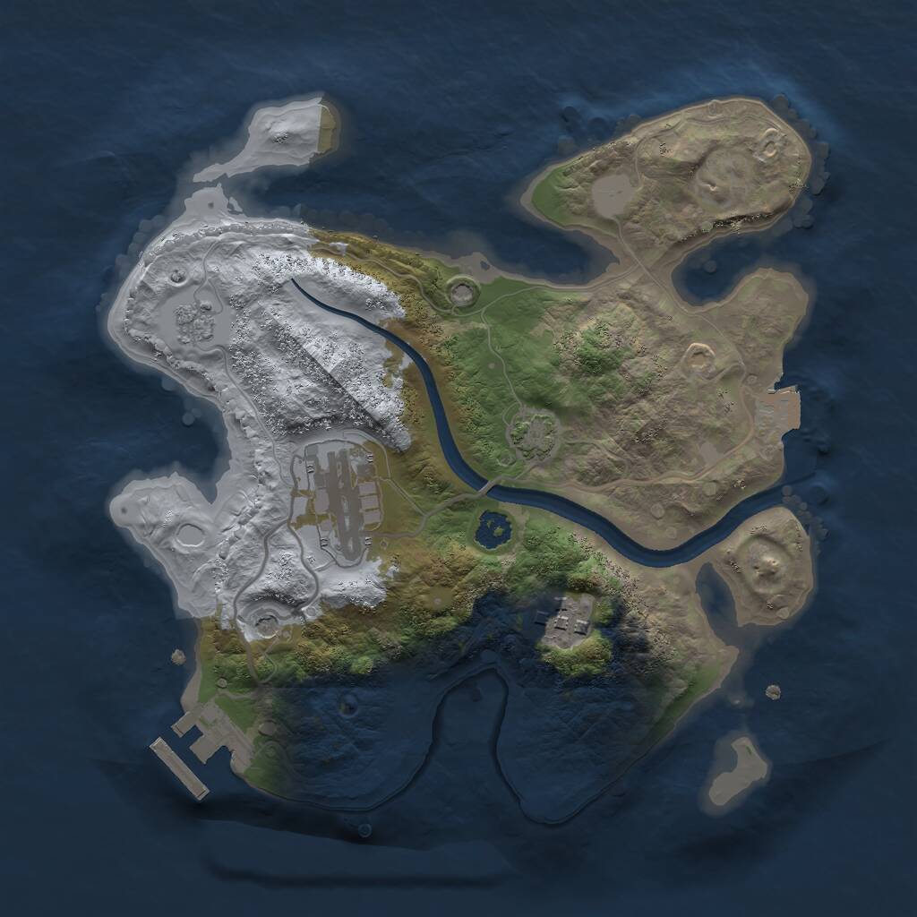 Rust Map: Procedural Map, Size: 2500, Seed: 32281, 7 Monuments