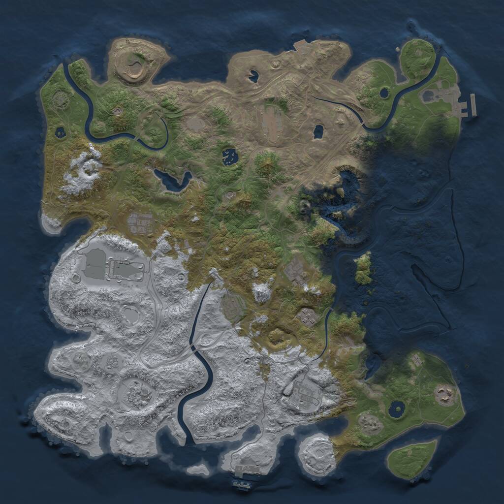 Rust Map: Procedural Map, Size: 4500, Seed: 1366230600, 17 Monuments
