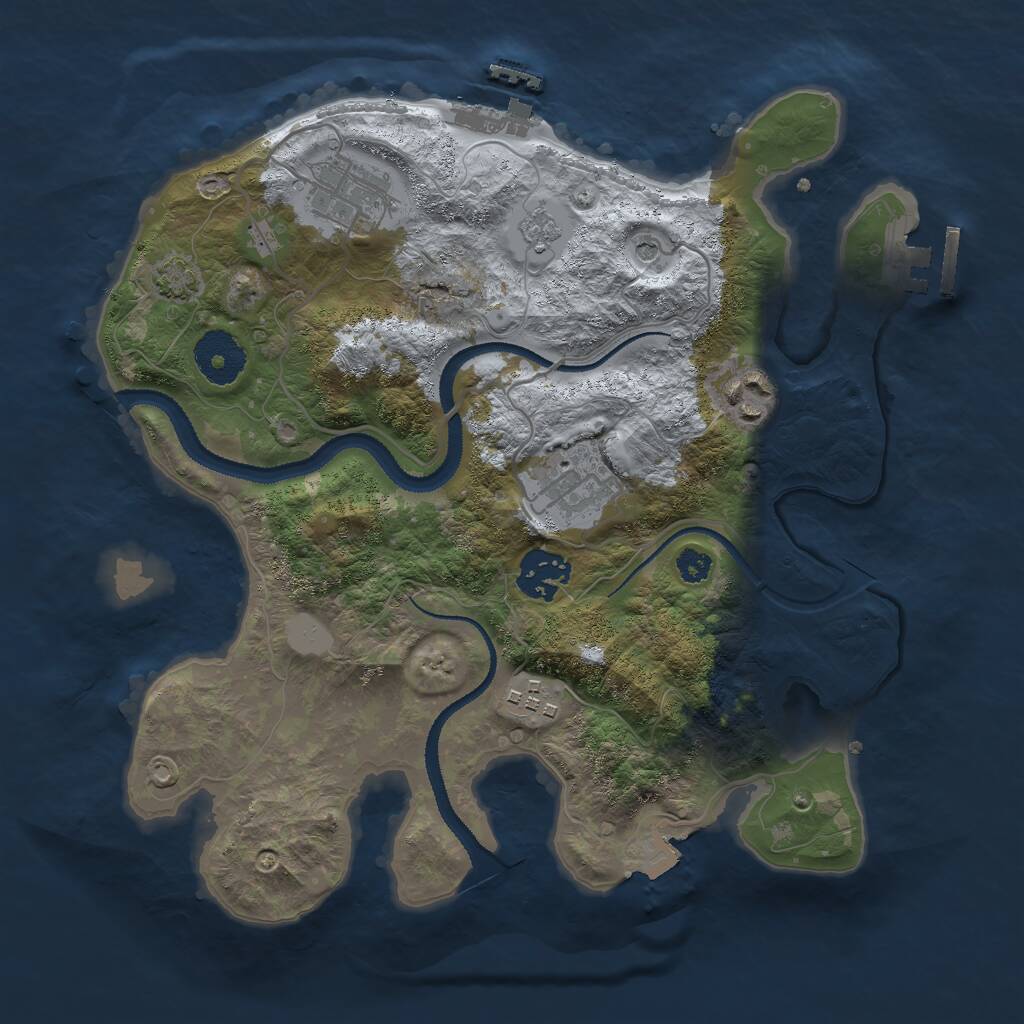 Rust Map: Procedural Map, Size: 3000, Seed: 4867, 11 Monuments