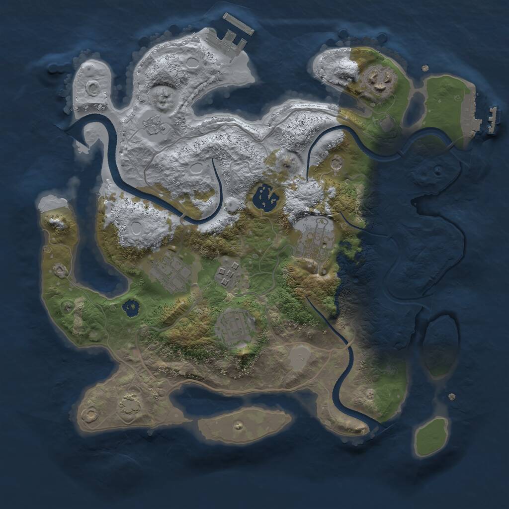 Rust Map: Procedural Map, Size: 3000, Seed: 2132026806, 12 Monuments