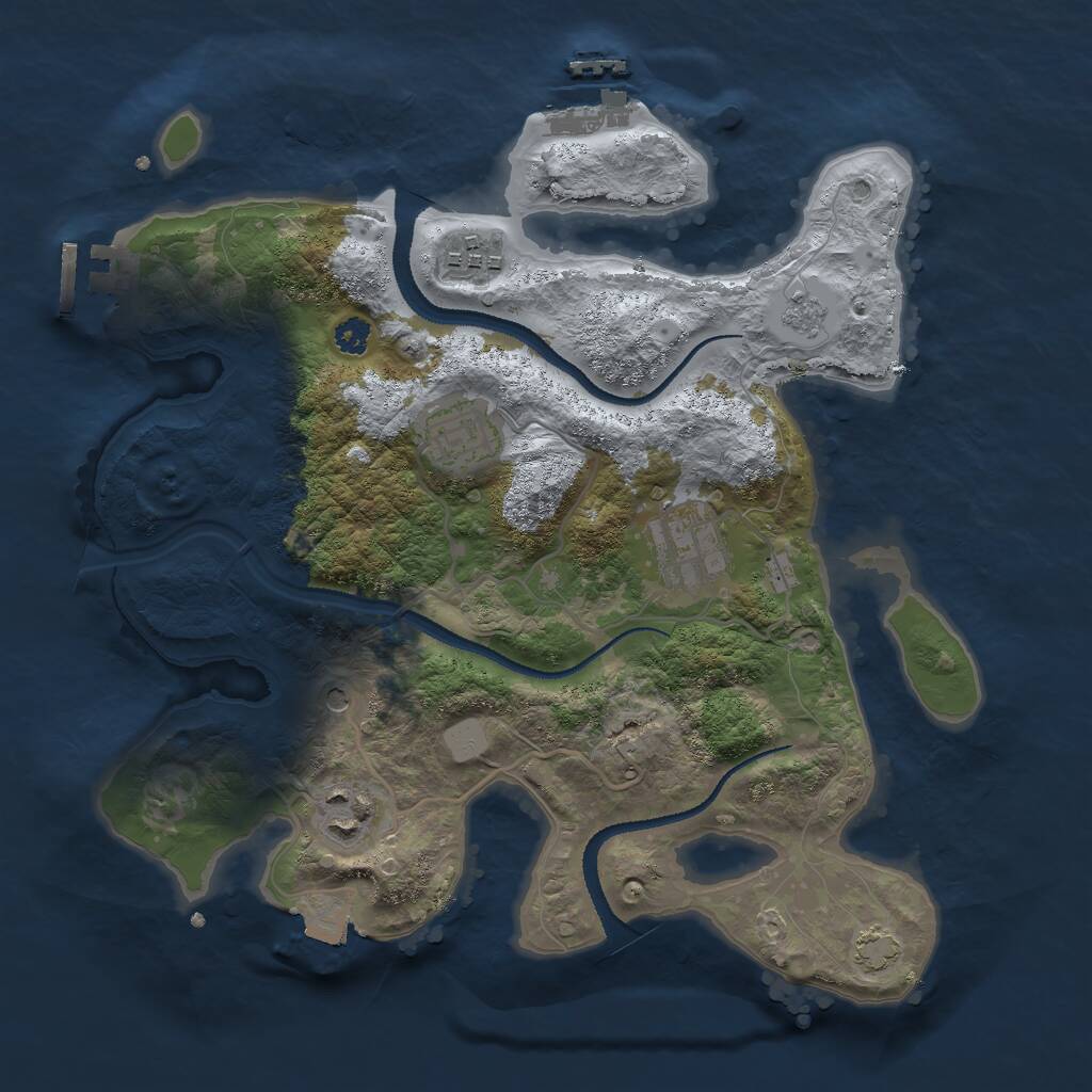 Rust Map: Procedural Map, Size: 3000, Seed: 6194, 10 Monuments