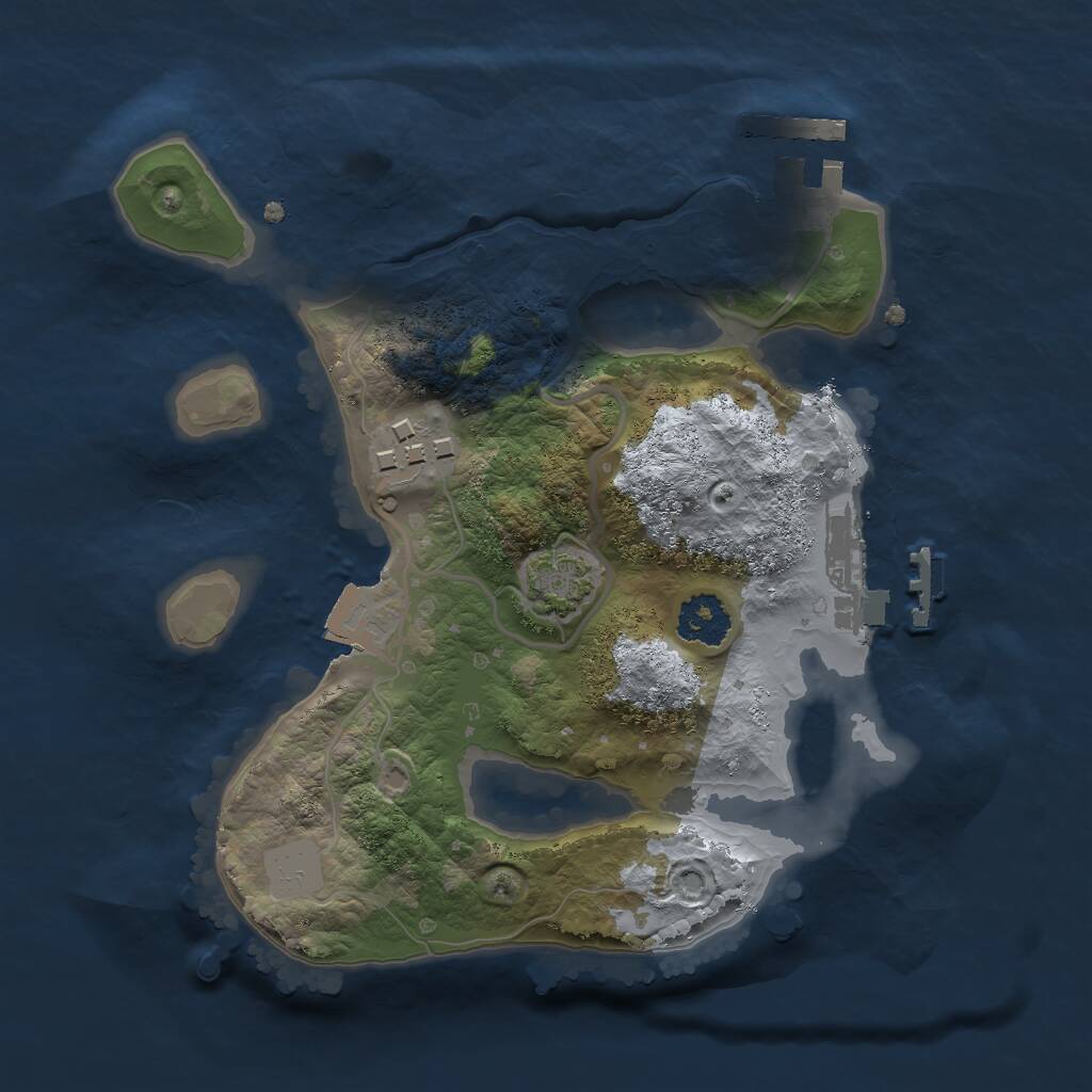 Rust Map: Procedural Map, Size: 2100, Seed: 3500, 5 Monuments