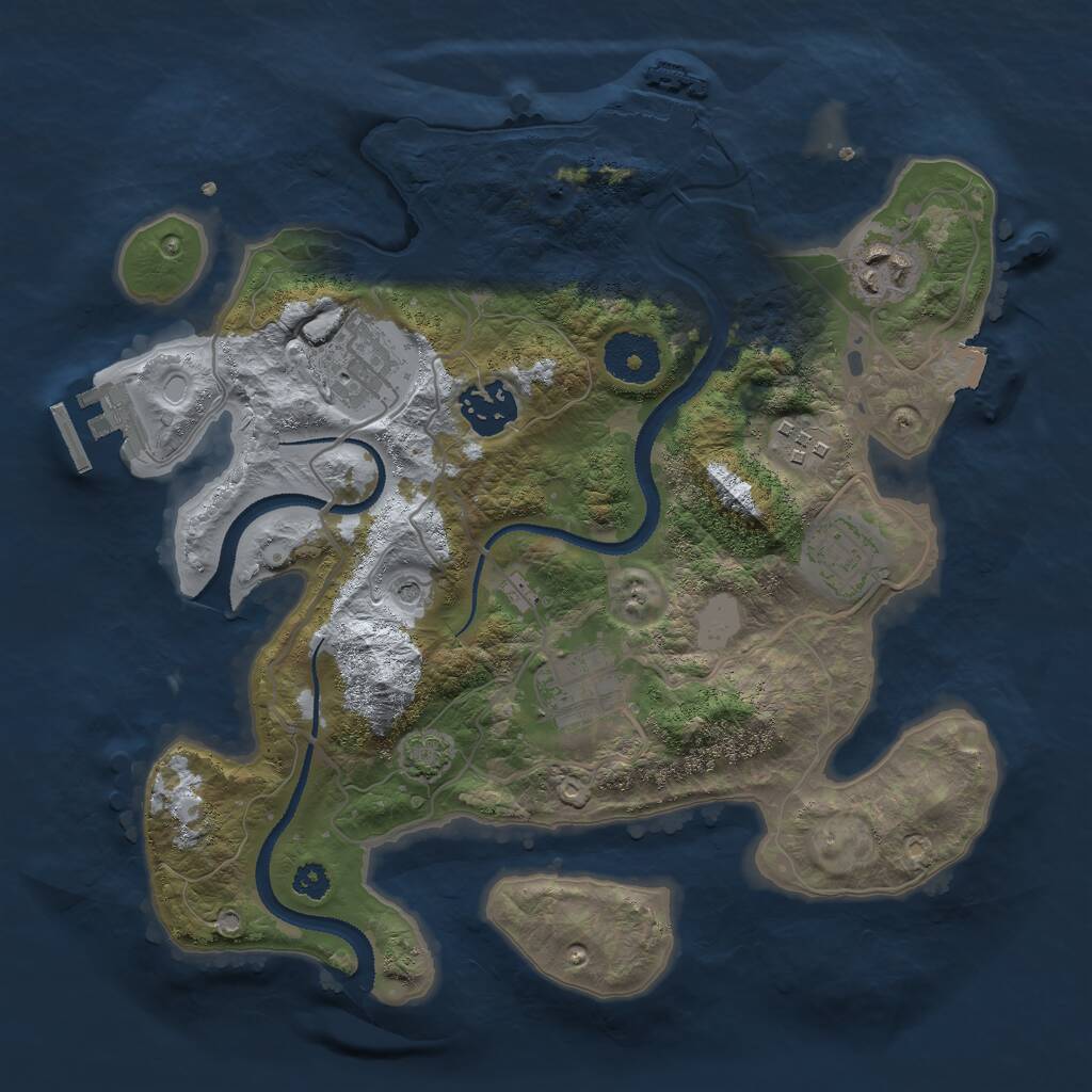 Rust Map: Procedural Map, Size: 3000, Seed: 7108953, 11 Monuments