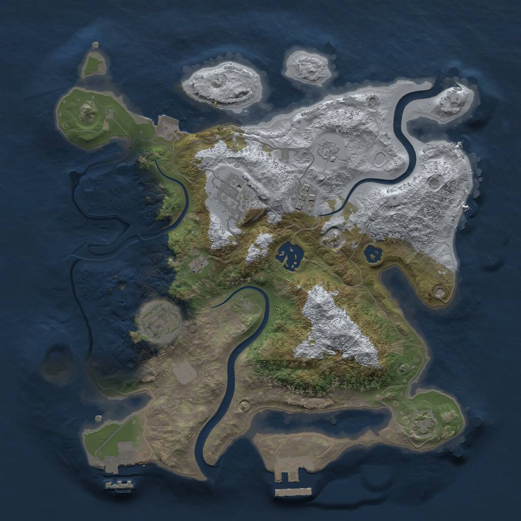 Rust Map: Procedural Map, Size: 2900, Seed: 26539, 9 Monuments