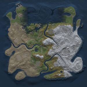Thumbnail Rust Map: Procedural Map, Size: 3850, Seed: 4537, 17 Monuments