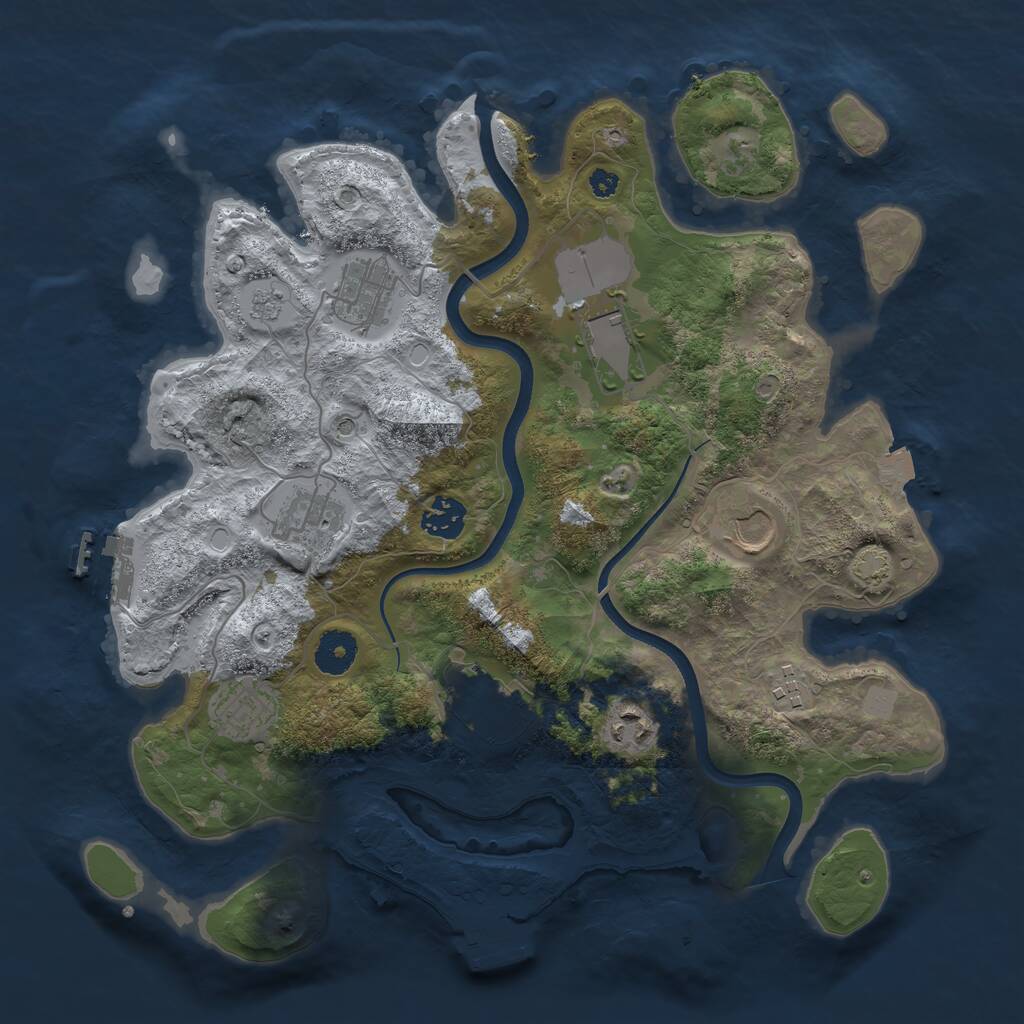 Rust Map: Procedural Map, Size: 3566, Seed: 457453, 15 Monuments