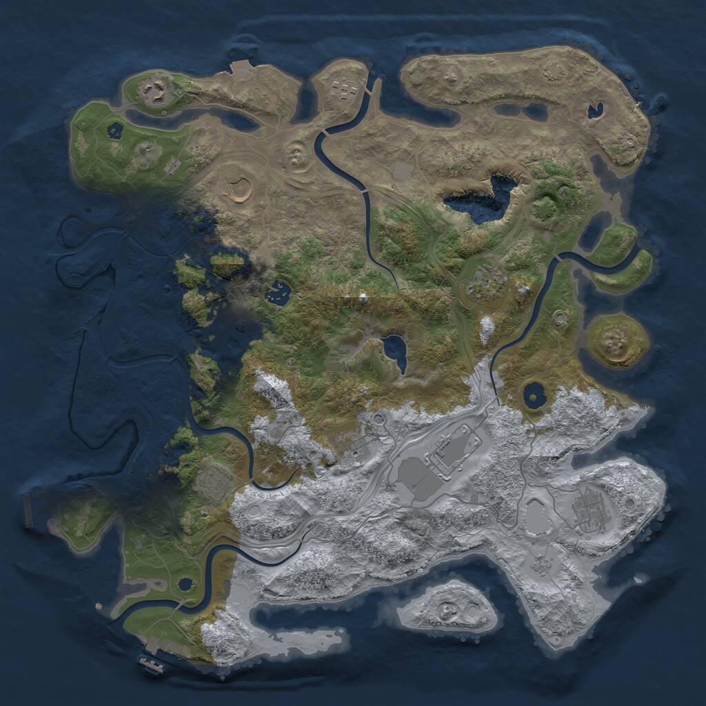 Rust Map: Procedural Map, Size: 4250, Seed: 98454551, 16 Monuments