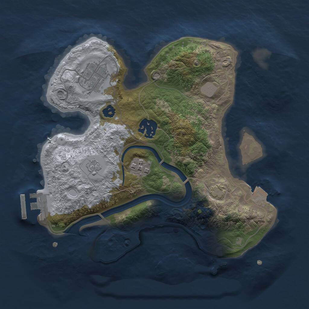 Rust Map: Procedural Map, Size: 2500, Seed: 119283, 7 Monuments