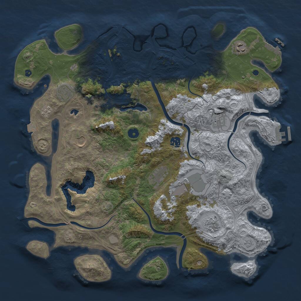 Rust Map: Procedural Map, Size: 4250, Seed: 1796412656, 15 Monuments