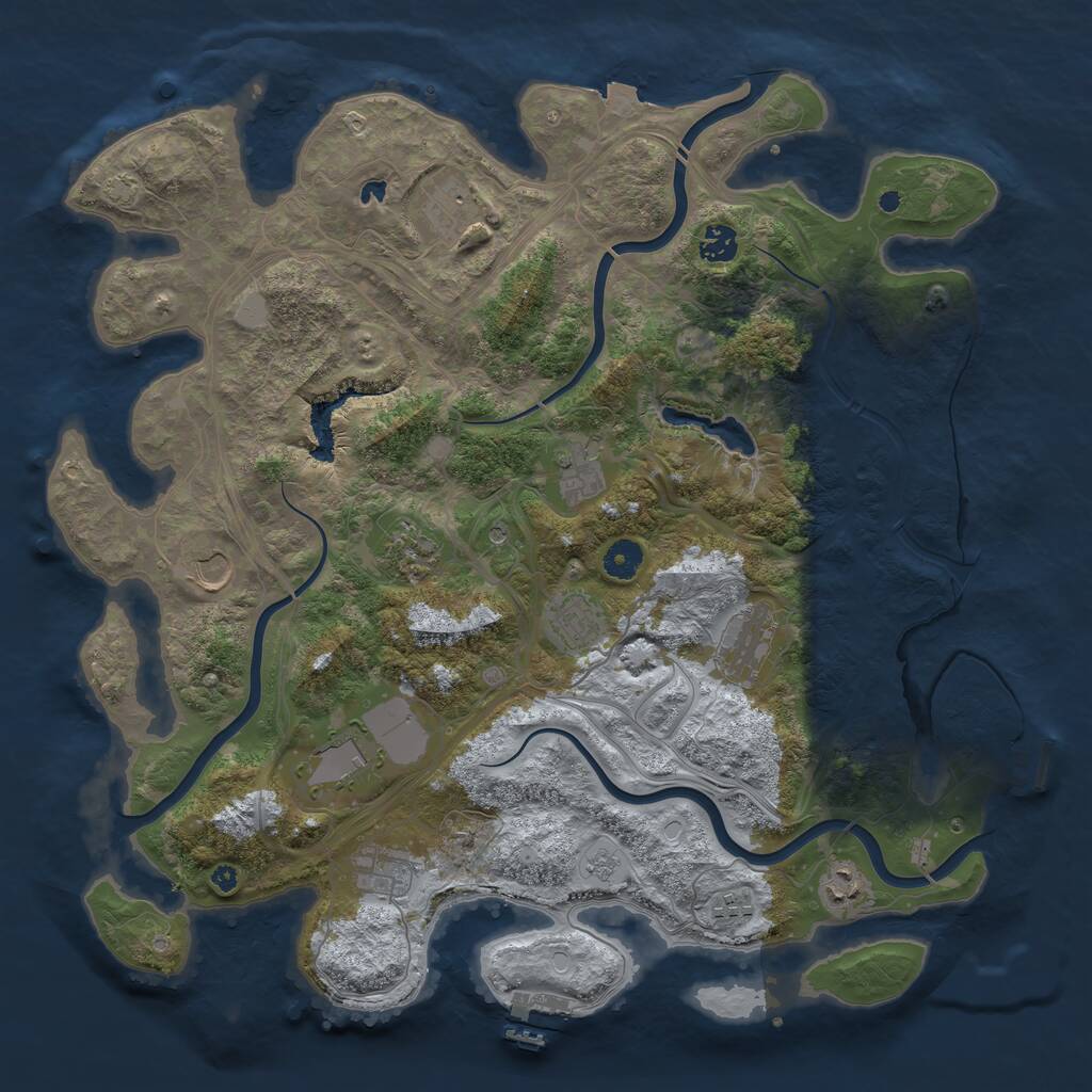 Rust Map: Procedural Map, Size: 4250, Seed: 34544, 17 Monuments