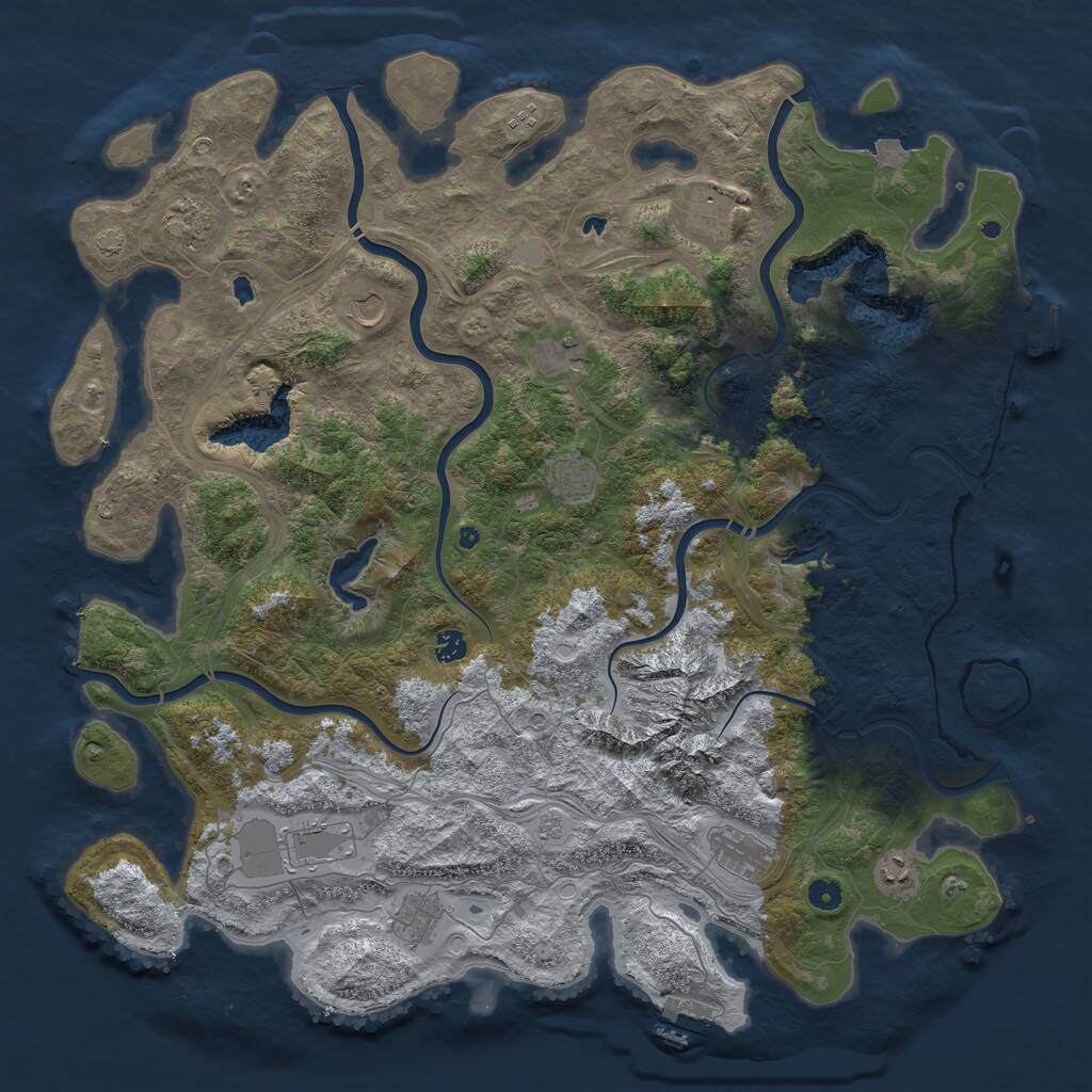 Rust Map: Procedural Map, Size: 5000, Seed: 1538258026, 17 Monuments