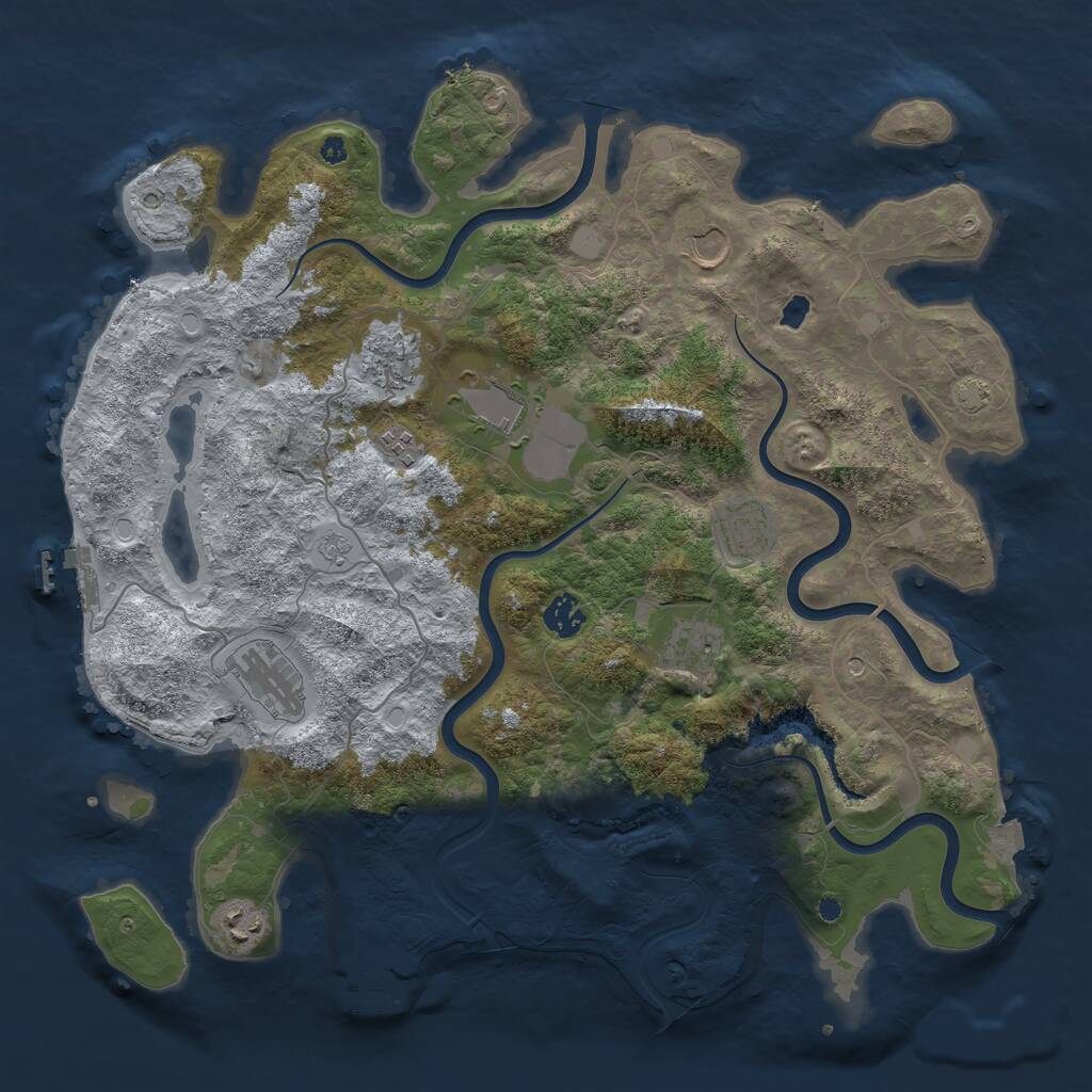Rust Map: Procedural Map, Size: 4020, Seed: 1760225808, 15 Monuments