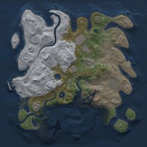 Thumbnail Rust Map: Procedural Map, Size: 3600, Seed: 1627942400, 14 Monuments